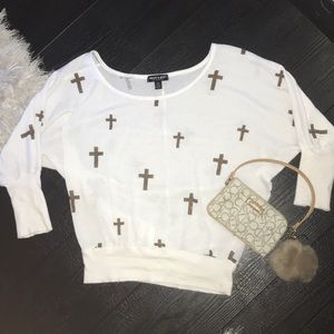 Cross slouchy shoulder top